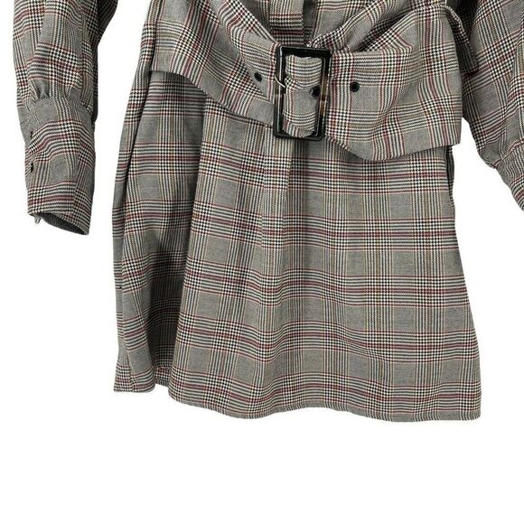 Fashion Nova Cardi B Dress Plaid Belted V Neck Size L Preppy Pretty And Plaid - Picture 5 of 10